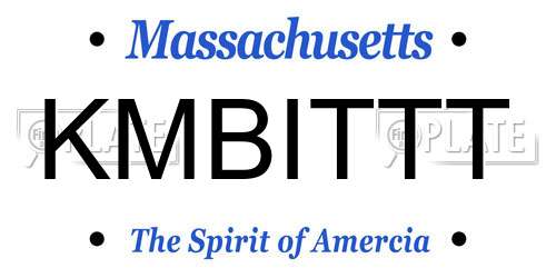 KMBITTT Massachusetts License Plate