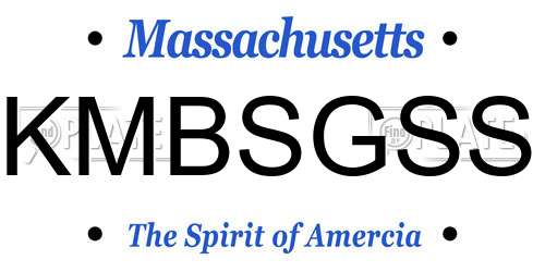 KMBSGSS Massachusetts License Plate