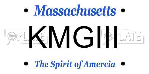 KMGIII Massachusetts License Plate