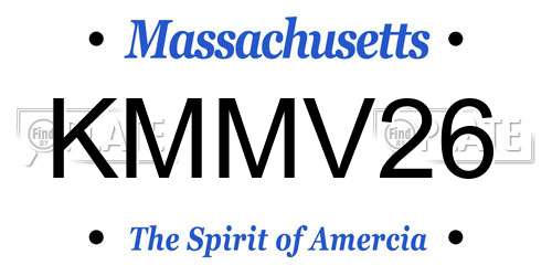 KMMV26 Massachusetts License Plate