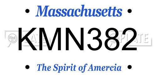 KMN382 Massachusetts License Plate