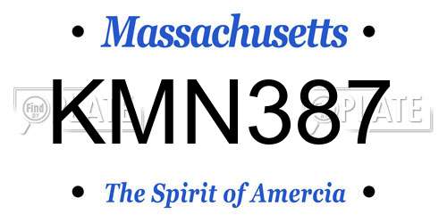 KMN387 Massachusetts License Plate