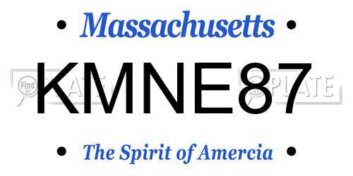 KMNE87 Massachusetts License Plate