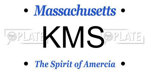 KMS Massachusetts License Plate