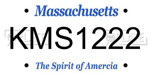 KMS1222 Massachusetts License Plate
