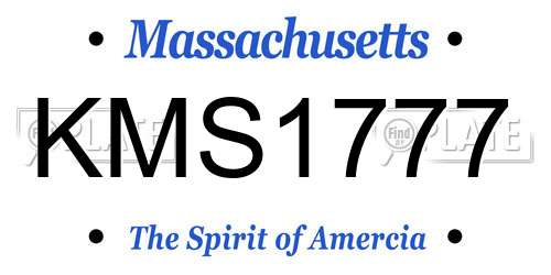 KMS1777 Massachusetts License Plate