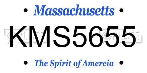 KMS5655 Massachusetts License Plate