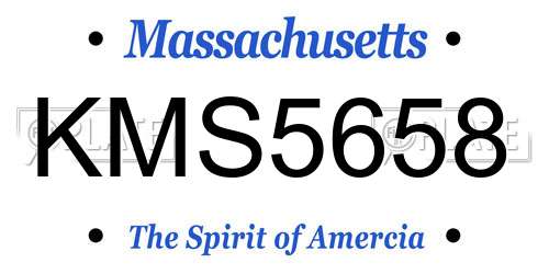 KMS5658 Massachusetts License Plate