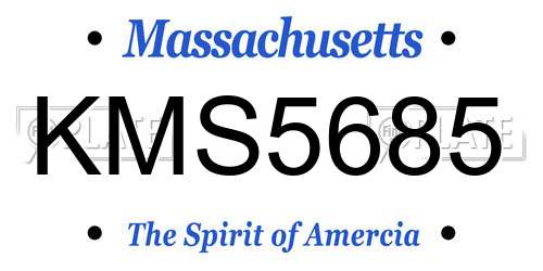 KMS5685 Massachusetts License Plate