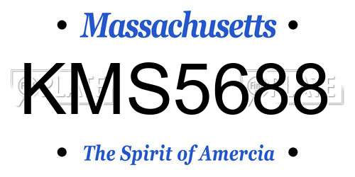KMS5688 Massachusetts License Plate