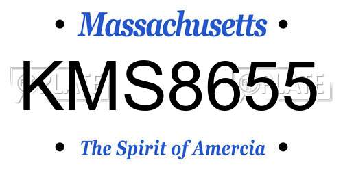 KMS8655 Massachusetts License Plate