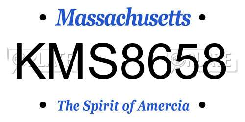 KMS8658 Massachusetts License Plate