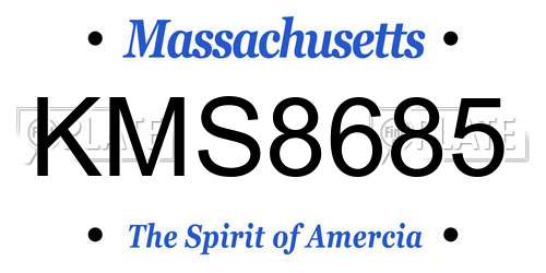 KMS8685 Massachusetts License Plate