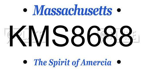 KMS8688 Massachusetts License Plate