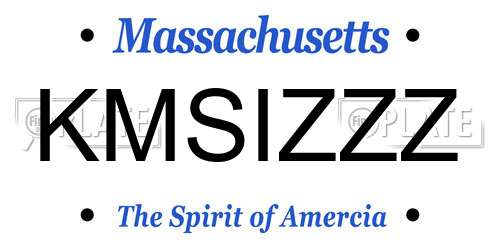 KMSIZZZ Massachusetts License Plate