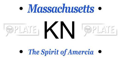 KN Massachusetts License Plate