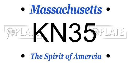 KN35 Massachusetts License Plate