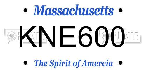 KNE600 Massachusetts License Plate