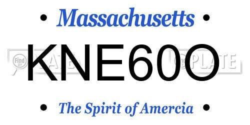 KNE60O Massachusetts License Plate