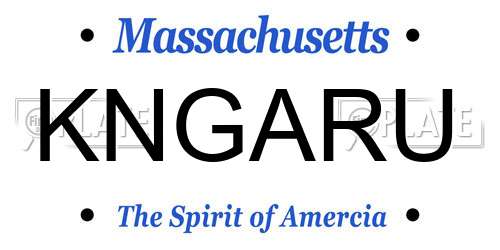 KNGARU Massachusetts License Plate