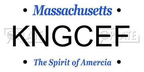 KNGCEF Massachusetts License Plate