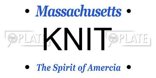 KNIT Massachusetts License Plate