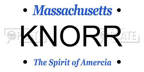 KNORR Massachusetts License Plate