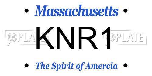 KNR1 Massachusetts License Plate