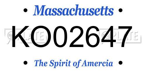KO02647 Massachusetts License Plate
