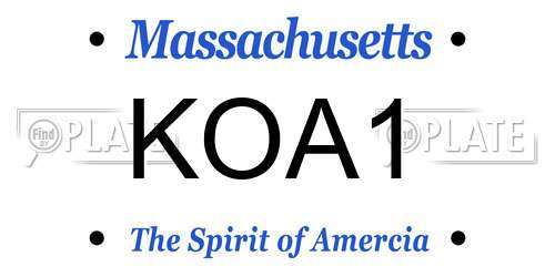 KOA1 Massachusetts License Plate