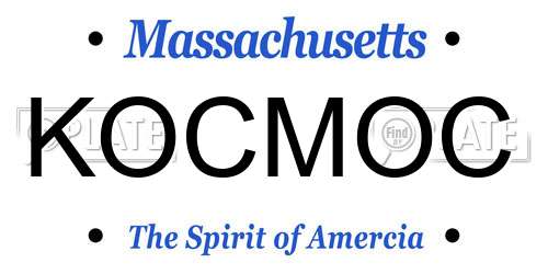 KOCMOC Massachusetts License Plate