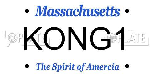 KONG1 Massachusetts License Plate