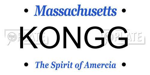 KONGG Massachusetts License Plate