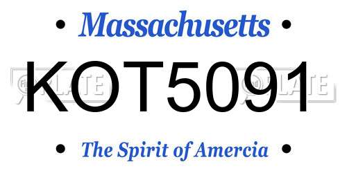 KOT5091 Massachusetts License Plate