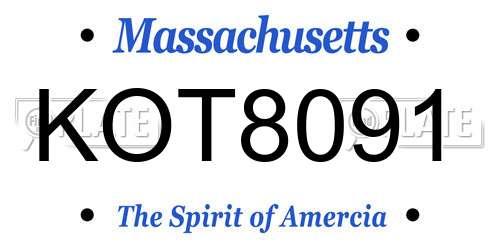 KOT8091 Massachusetts License Plate