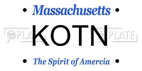 KOTN Massachusetts License Plate