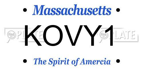 KOVY1 Massachusetts License Plate