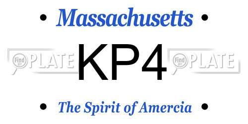 KP4 Massachusetts License Plate
