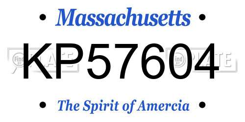 KP57604 Massachusetts License Plate