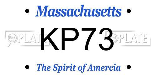 KP73 Massachusetts License Plate