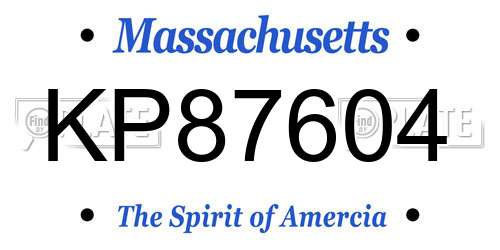 KP87604 Massachusetts License Plate