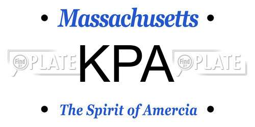 KPA Massachusetts License Plate
