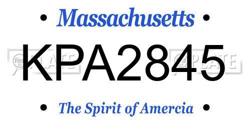 KPA2845 Massachusetts License Plate