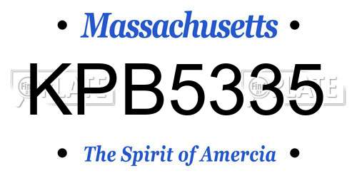 KPB5335 Massachusetts License Plate