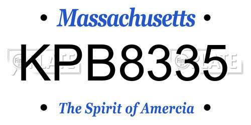 KPB8335 Massachusetts License Plate