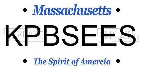 KPBSEES Massachusetts License Plate