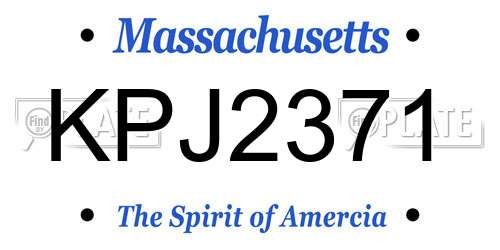 KPJ2371 Massachusetts License Plate