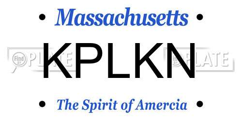 KPLKN Massachusetts License Plate