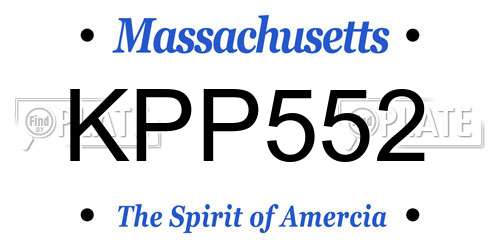 KPP552 Massachusetts License Plate