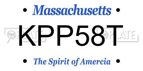 KPP58T Massachusetts License Plate